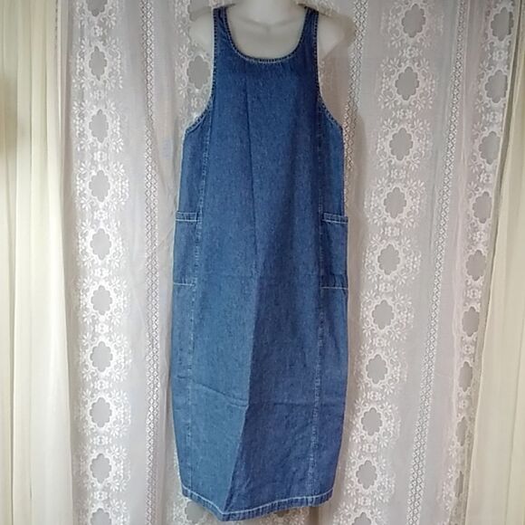 VTG MATCH MADE IN U.S.A WOMEN DENIM DRESS SIZE M - Picture 1 of 16